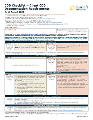 CDD Checklist
