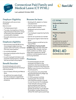 Connecticut Paid Family and Medical Leave information brochure