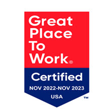 Certified as a Great Place to Work December 2001 – December 2022, November 2022 – November 2023 badge