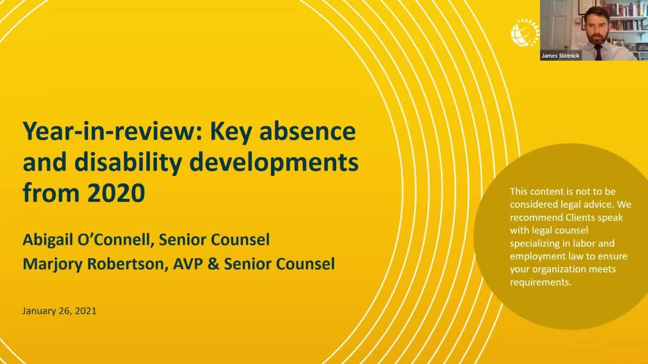 Year-in-review: Key absence and disability compliance developments from 2020